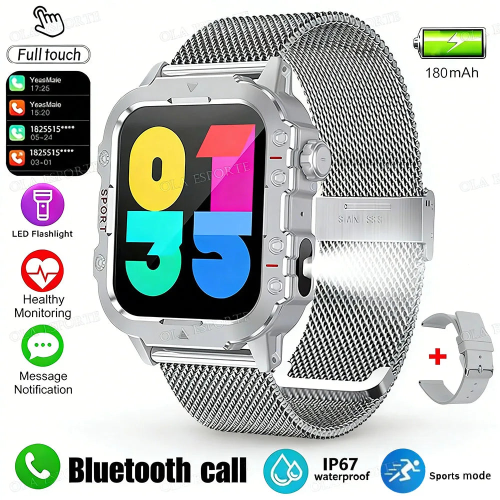 Reloj inteligente militar 2026 para hombre, 3ATM, deportes al aire libre, rastreador de actividad física, monitoreo de salud de presión arterial, llamada BT, reloj inteligente GPS Ht30