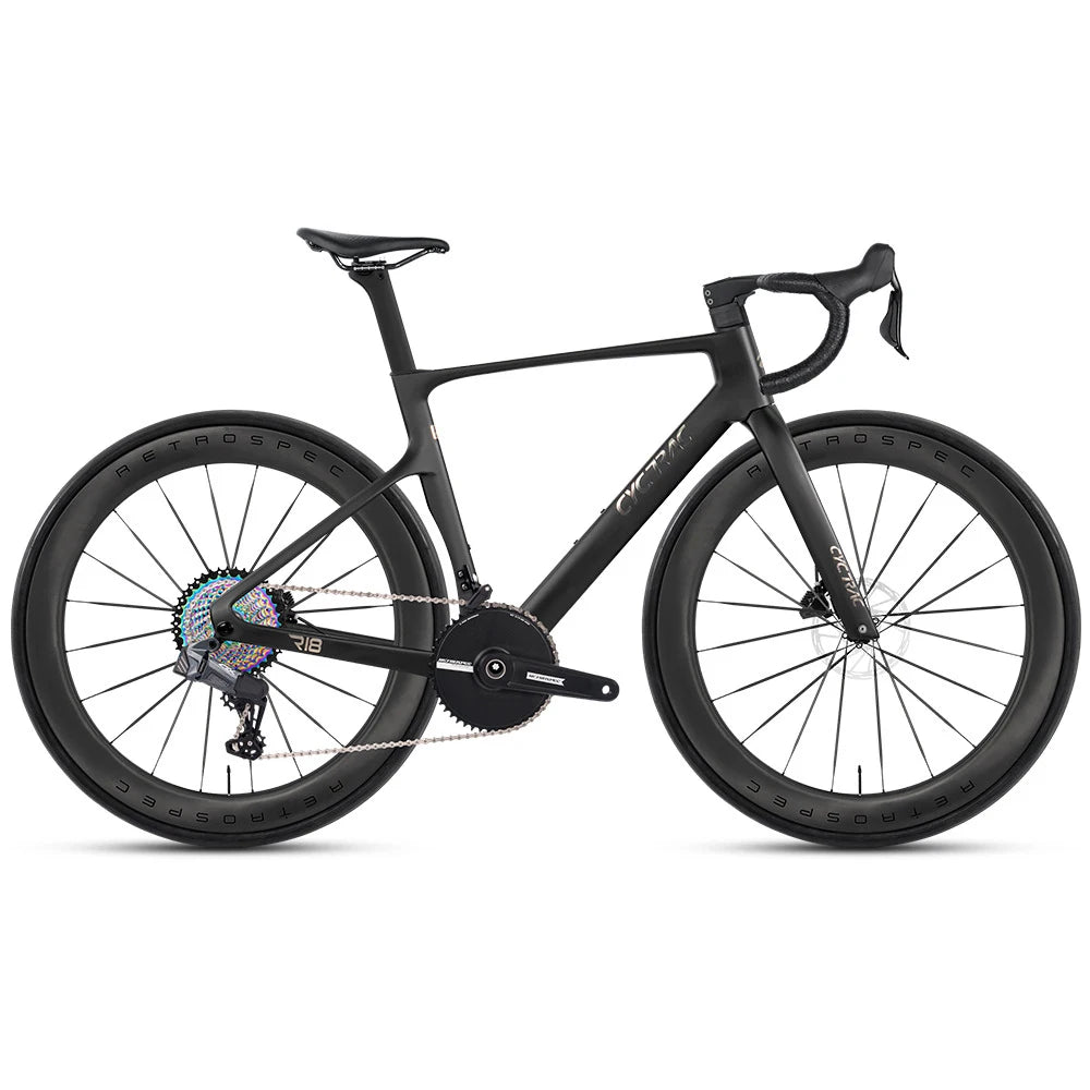Bicicleta de carretera de carbono ultraligera con cambio electrónico inalámbrico GEX de 13 velocidades y frenos hidráulicos de competición