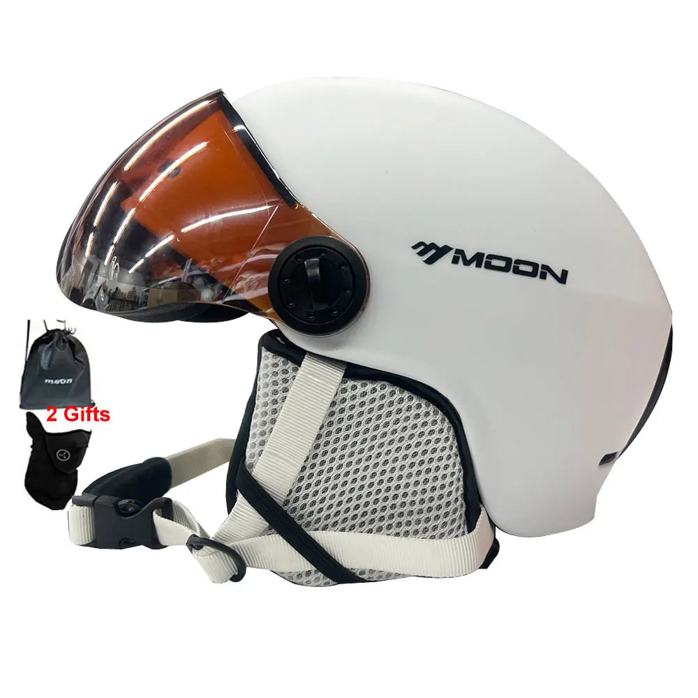 Casco de esquí MOON moldeado integralmente PC + EPS casco de esquí de alta calidad gafas deportes al aire libre esquí Snowboard monopatín cascos para hombre