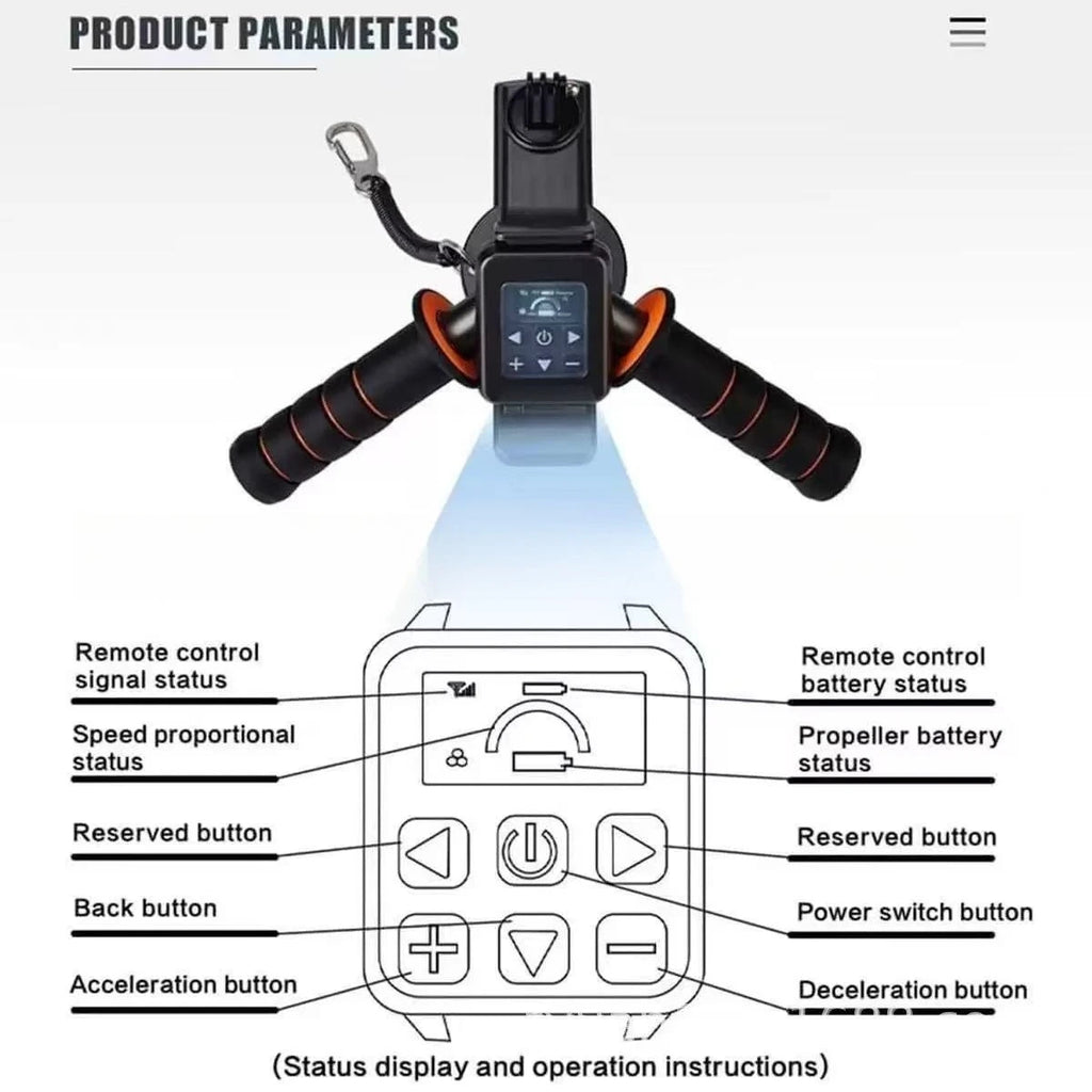 Scooter Subacuático Eléctrico de 500W, Motor sin Escobillas para Buceo Libre a 40M, Batería Extraíble de 60 Minutos, Scooter Acuático 114