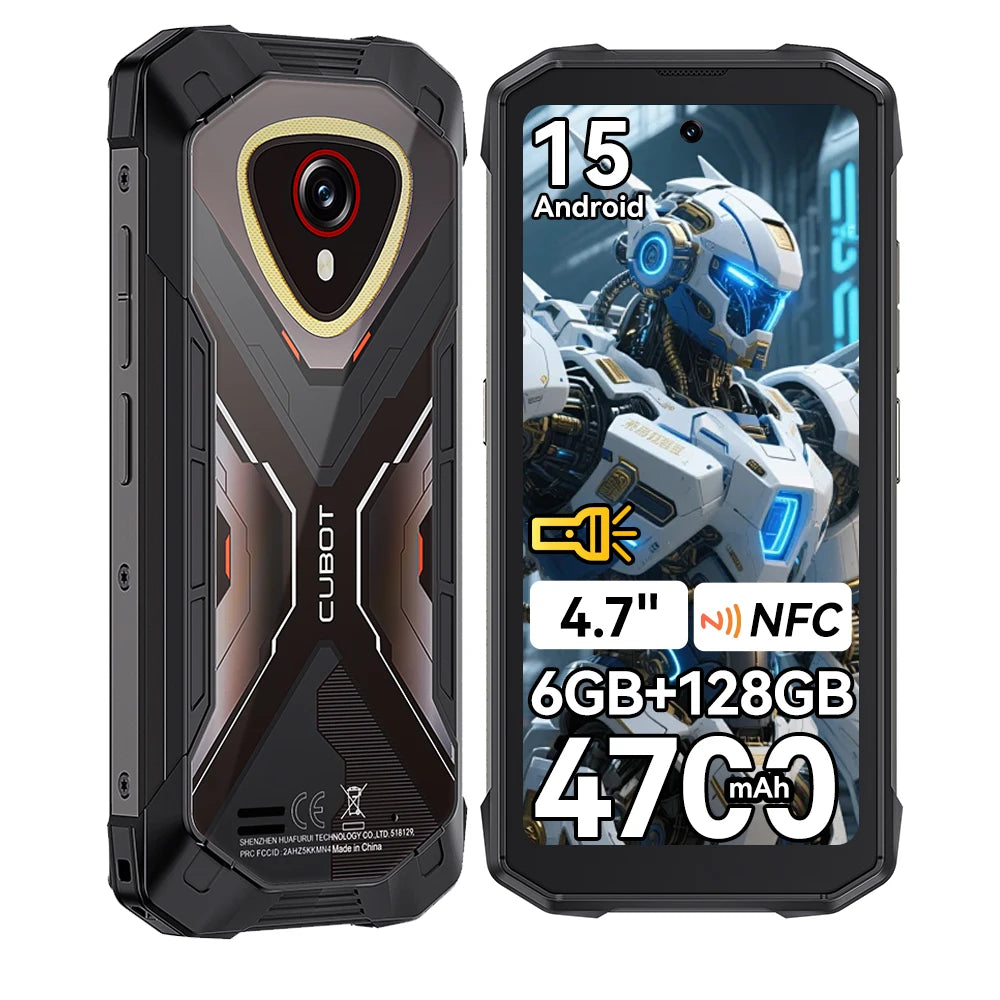 [ES Shipping] Cubot KingKong Mini 4 4.7″ Teléfonos móviles mini 6GB RAM + 128GB ROM Batería de 4700mAh, Smartphone pequeño Android 15 NFC Cámara de 48MP, luz de camping