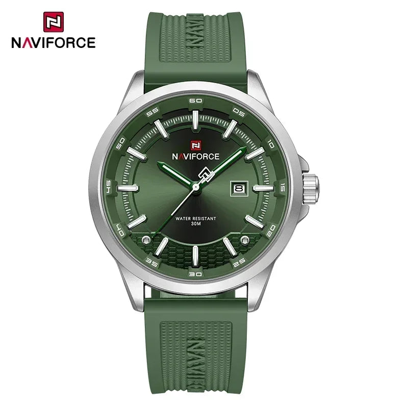 Reloj de pulsera de cuarzo para hombre NAVIFORCE de lujo, resistente al agua hasta 30M, con correa de silicona, estilo ejecutivo casual, reloj original para hombre