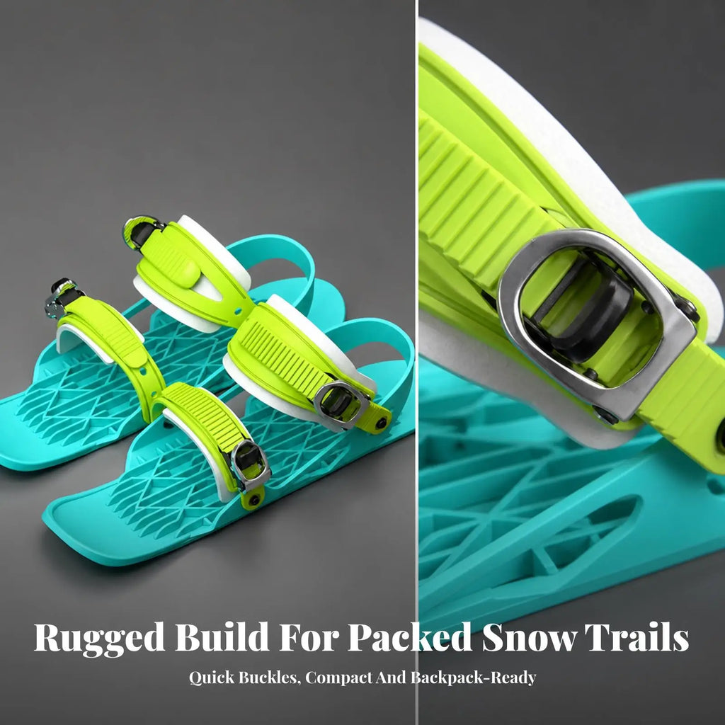 Mini Patines de Esquí Reforzados, Botas de Esquí Resistentes, Snowblades Ligeras para Esquiadores, Parques de Nieve y Pistas de Trineo