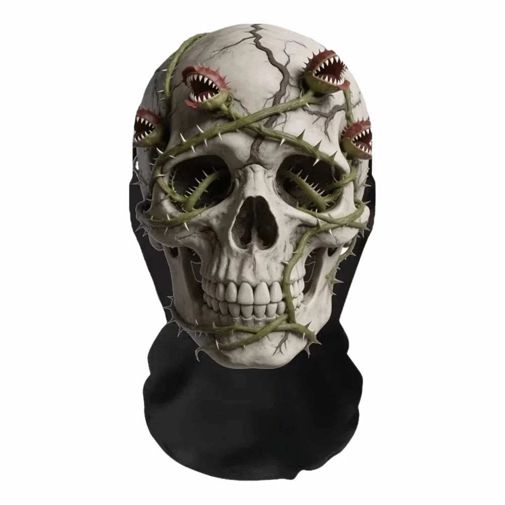 Máscara de Cabeza Completa de Malla Impresa en 2D, Lavable, Cómoda, Máscara de Calavera de Zombi, Flexible, Transpirable, para Cosplay de Halloween