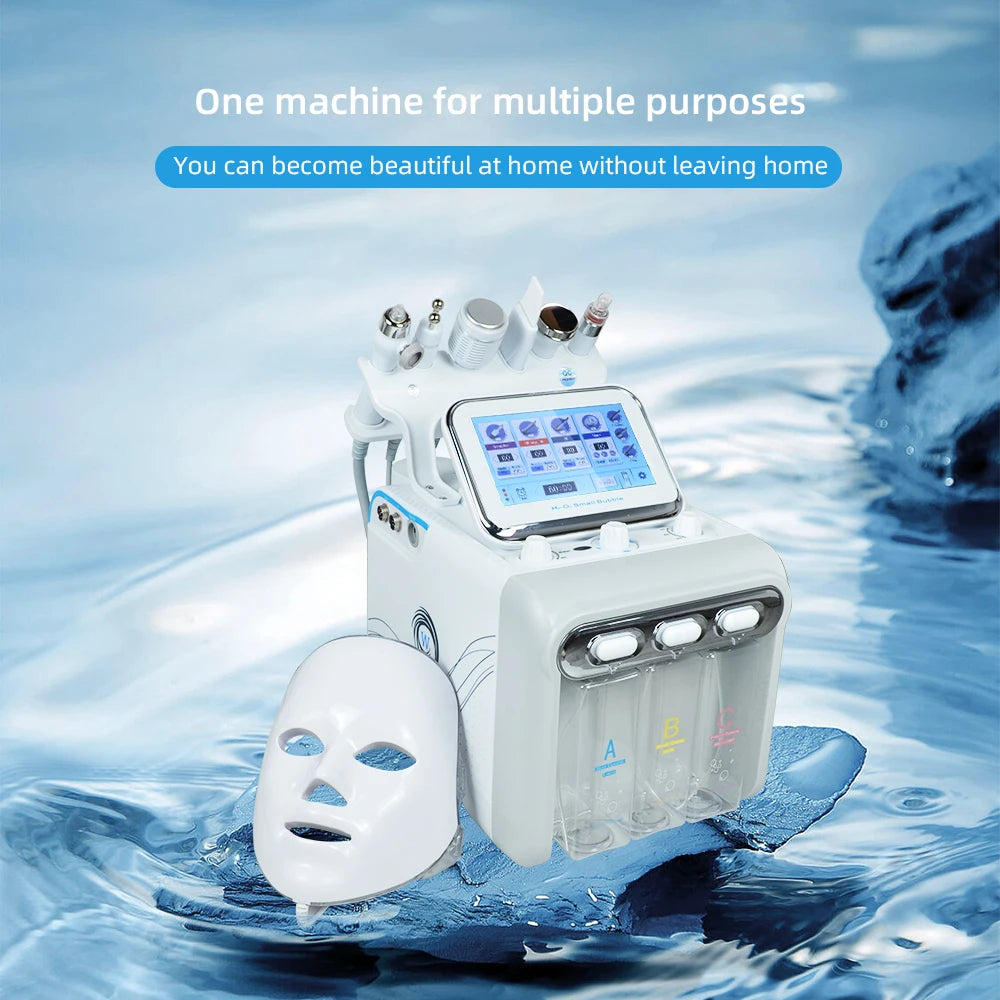Máquina Facial Profesional Missheart 7 en 1 de Hidro-Oxígeno con Burbujas Pequeñas — Dispositivo de Hidradermoabrasión para Limpieza Profunda y Rejuvenecimiento de la Piel