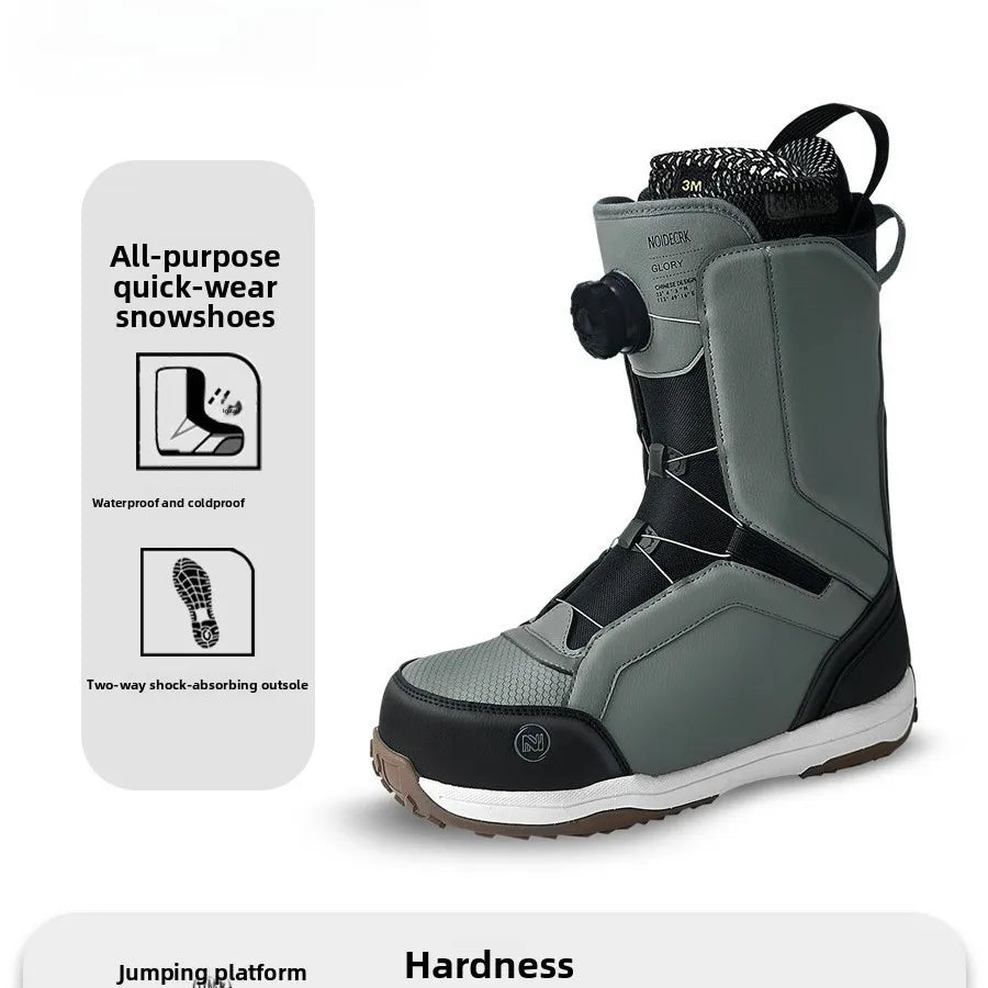 26 Nuevas Botas de Esquí y Snowboard con Grabado Floral Plano, Aptas para Todo Tipo de Terreno y Uso en Parques