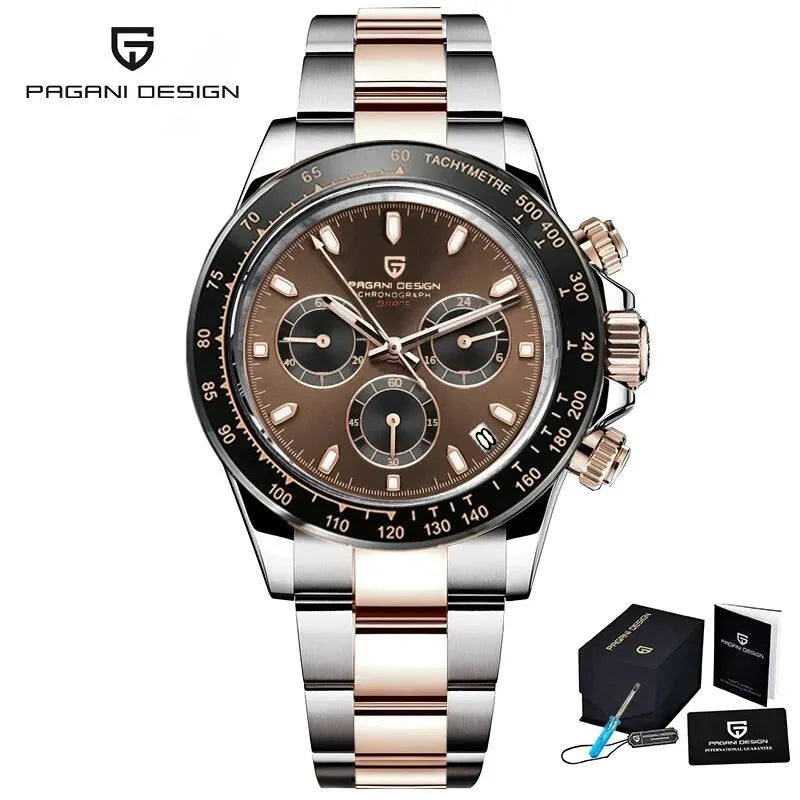 Reloj de hombre PAGANI DESIGN 2026 nuevo, dorado 1644, reloj de pulsera de cuarzo de lujo de marca superior para hombre, cronógrafo, resistente al agua