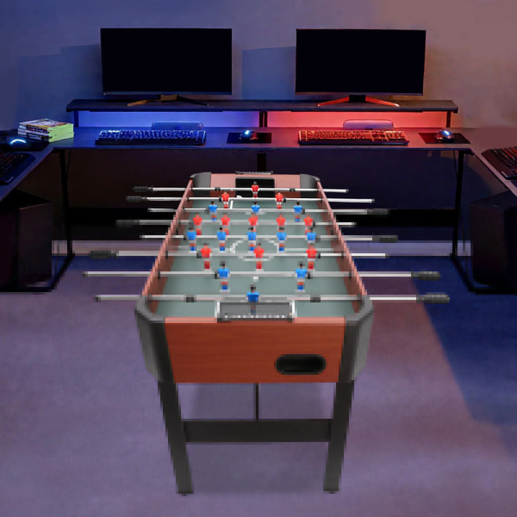 Mesa de futbolín de estructura resistente de 8 varillas para una experiencia de fútbol real en juegos familiares interactivos