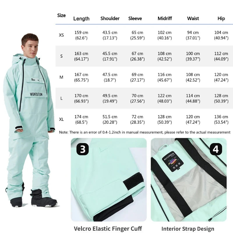 Trajes de Esquí de Una Pieza para Invierno, Overoles para Mujer, Chaqueta de Snowboard Nueva para Hombre, Conjunto de Esquí Cálido, Impermeable y Resistente al Viento