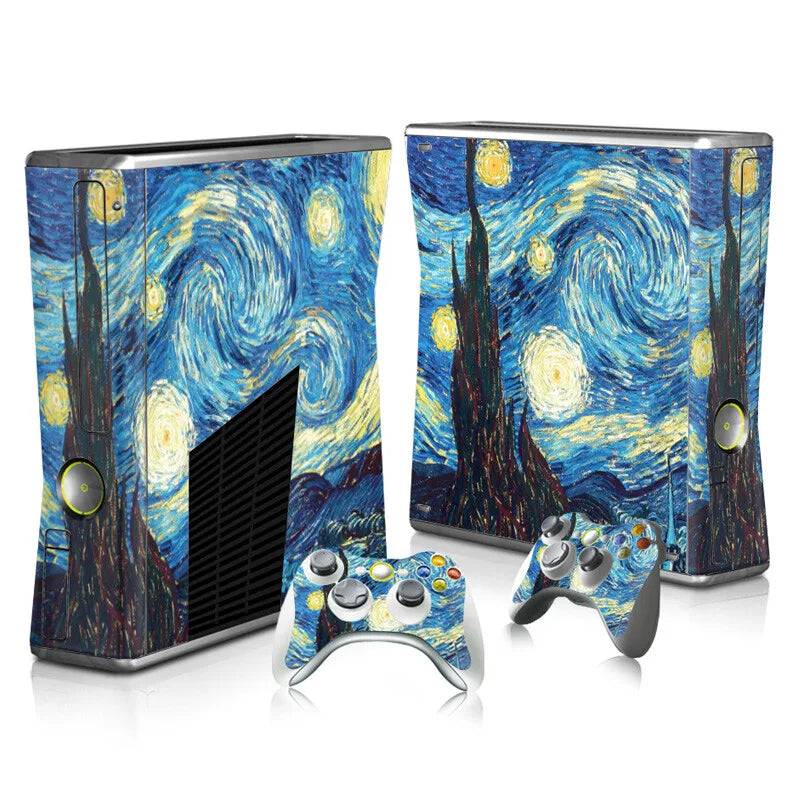 Vinilo Adhesivo Personalizado para Consola Xbox 360 Slim y 2 Controles, Adhesivo Decorativo para Xbox 360 Slim