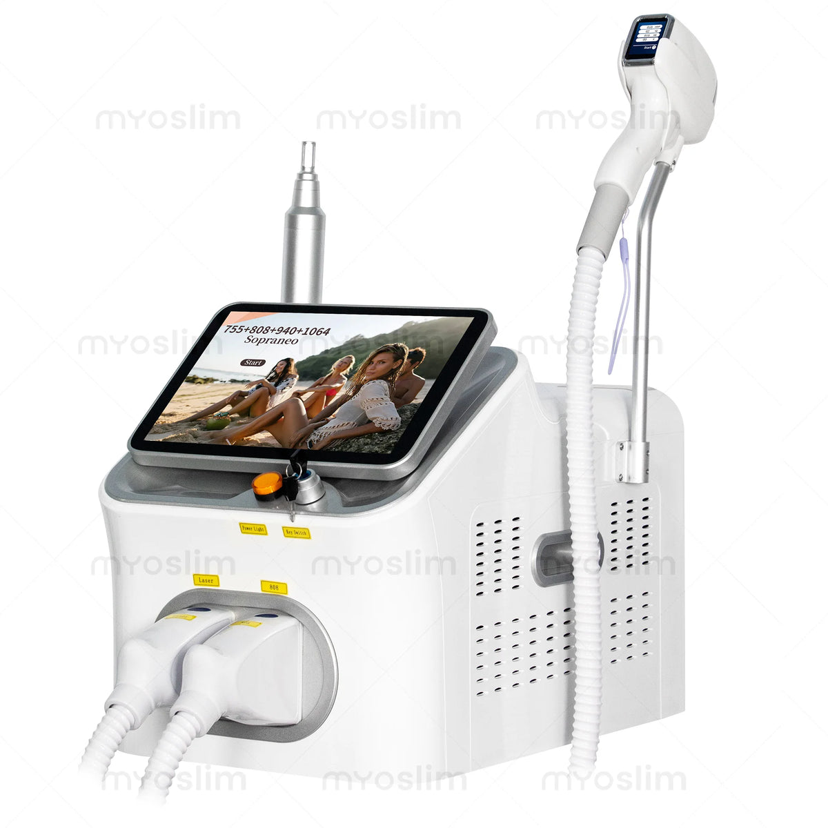 Máquina Profesional de Depilación Láser de Diodo 2 en 1 de 5000W, Máquina de Eliminación de Tatuajes con Láser de Picosegundos Qswitch ND YAG 1064NM, 4 Longitudes de Onda