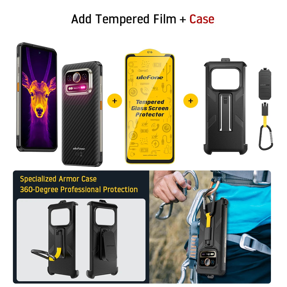 Ulefone Armor 25T Pro 5G Smartphone ultrarresistente Android 15, carga inalámbrica de 30W, 50MP+64MP, visión nocturna, NFC, resistente al agua