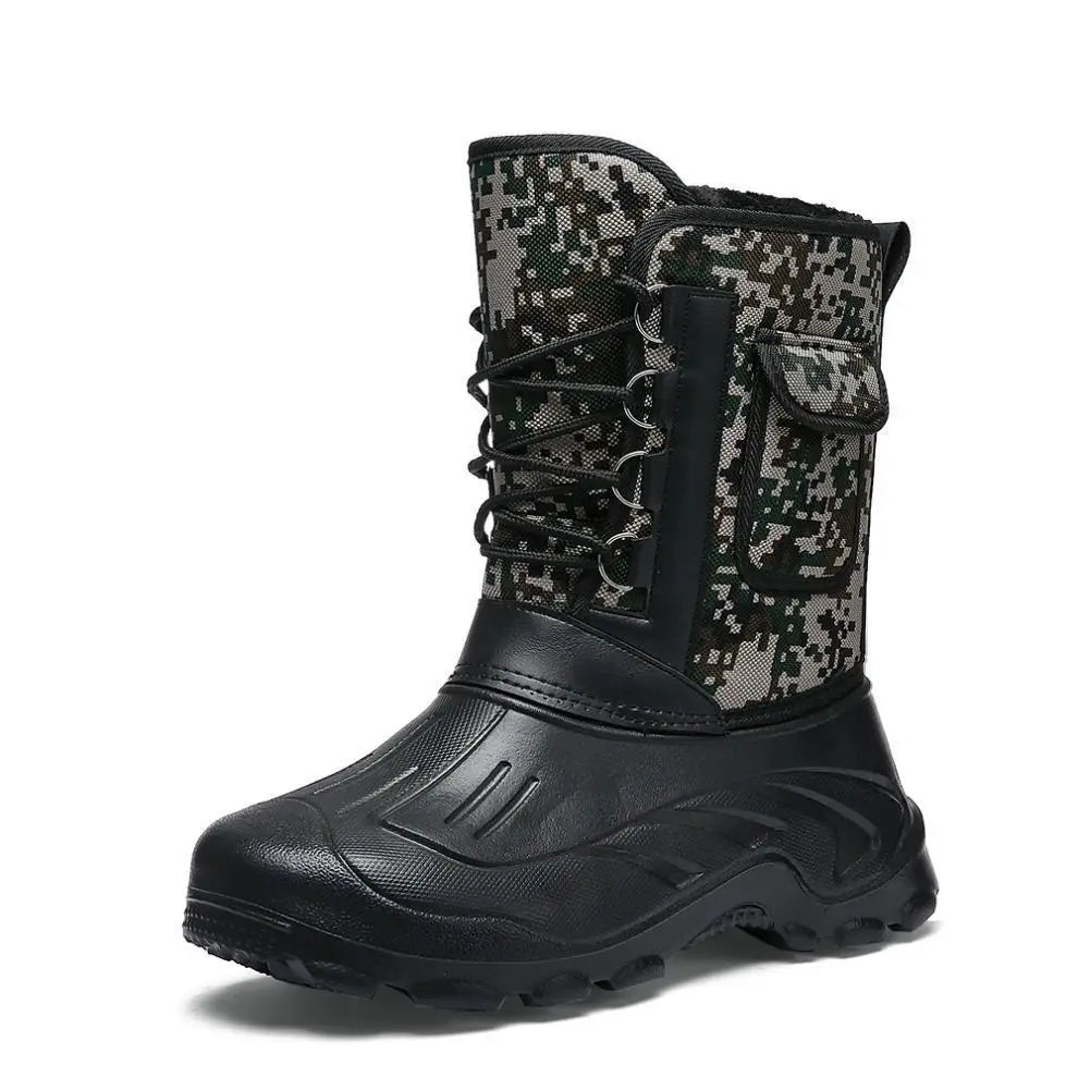2025 nuevas botas de invierno para hombre, botas de nieve con plataforma para hombre, botas de trabajo de pesca al aire libre impermeables de felpa gruesa y cálida de talla grande 40-46