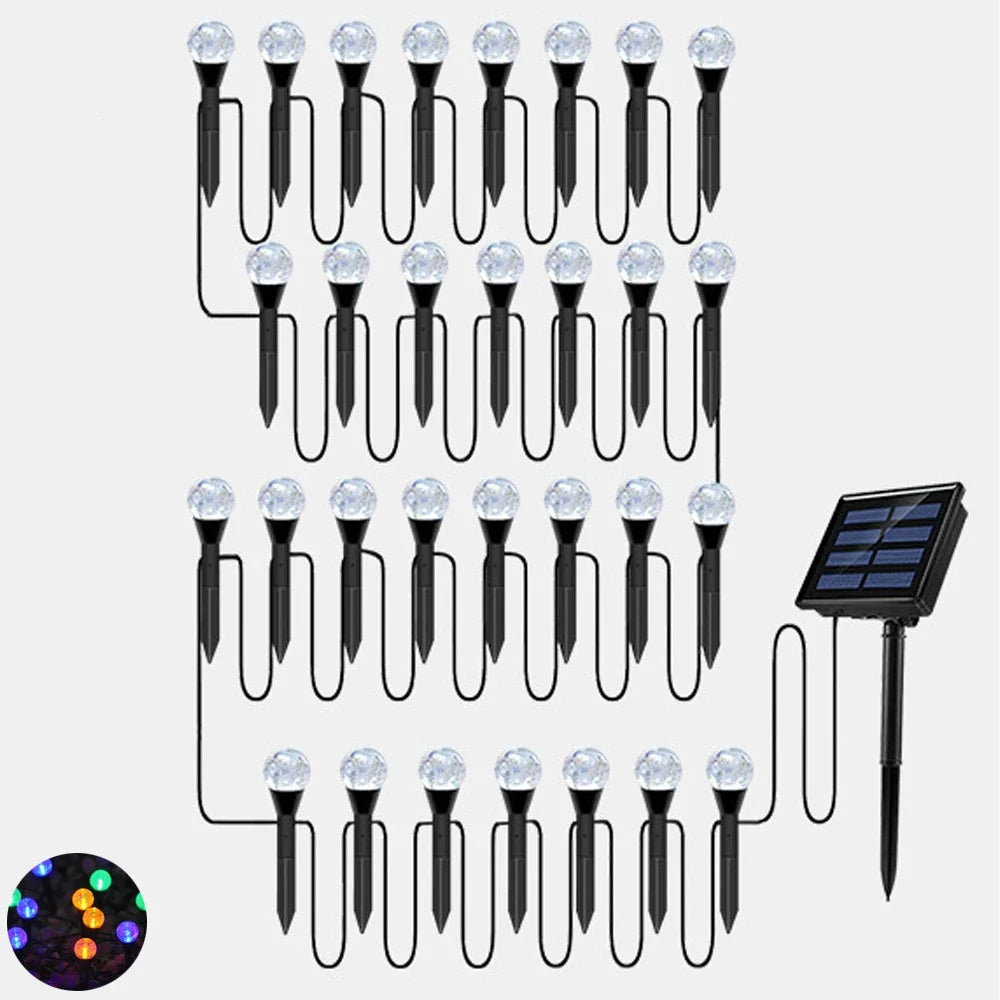 Nueva lámpara solar LED de bolas de burbujas para césped, decoración de festivales al aire libre, luz de ambiente, impermeable, para insertar en el suelo del patio