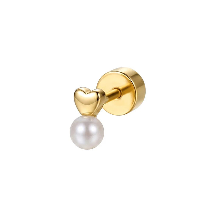 Perlas personalizadas en forma de corazón, estrella y luna con borlas de circonio, piercing de hueso con base plana