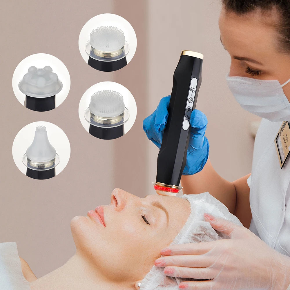 Dispositivo Facial Inalámbrico de Burbujas de Oxígeno, 7 Colores LED, Máquina de Belleza CO2, Varita de Cuidado de la Piel para Limpieza Profunda e Hidratación, para Spa en Casa