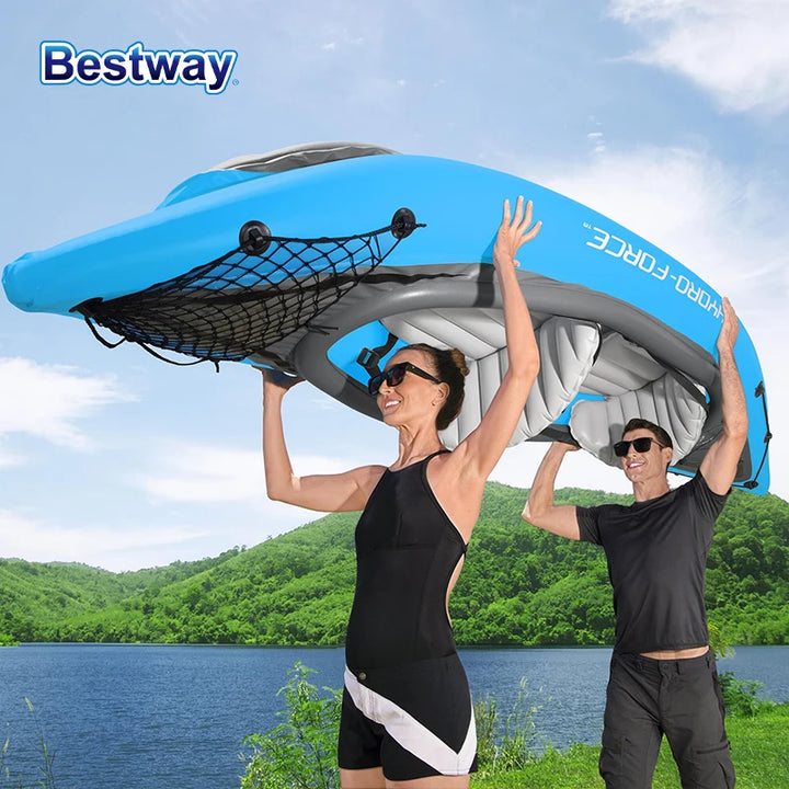 Kayak Inflable Profesional Bestway 65131/65115 - Material de PVC Resistente, Portátil, Ligero, Fácil de Montar, Estable