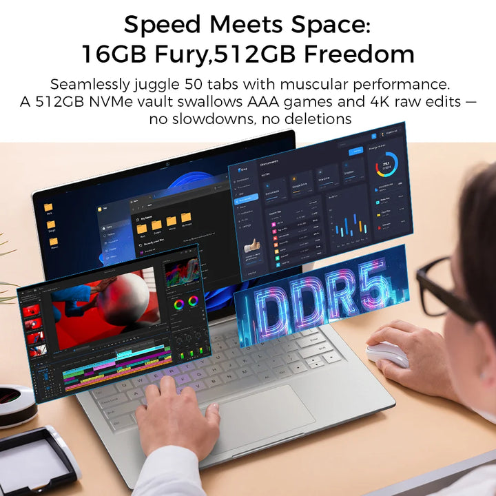 Ninkear S14 Ligero Portátil 14 Pulgadas Pantalla IPS 2.2K AMD Ryzen 5 6600H 16GB RAM LPDDR5 512GB SSD Windows 11 WiFi 6 lector de huella teclado retroiluminado para oficina estudio