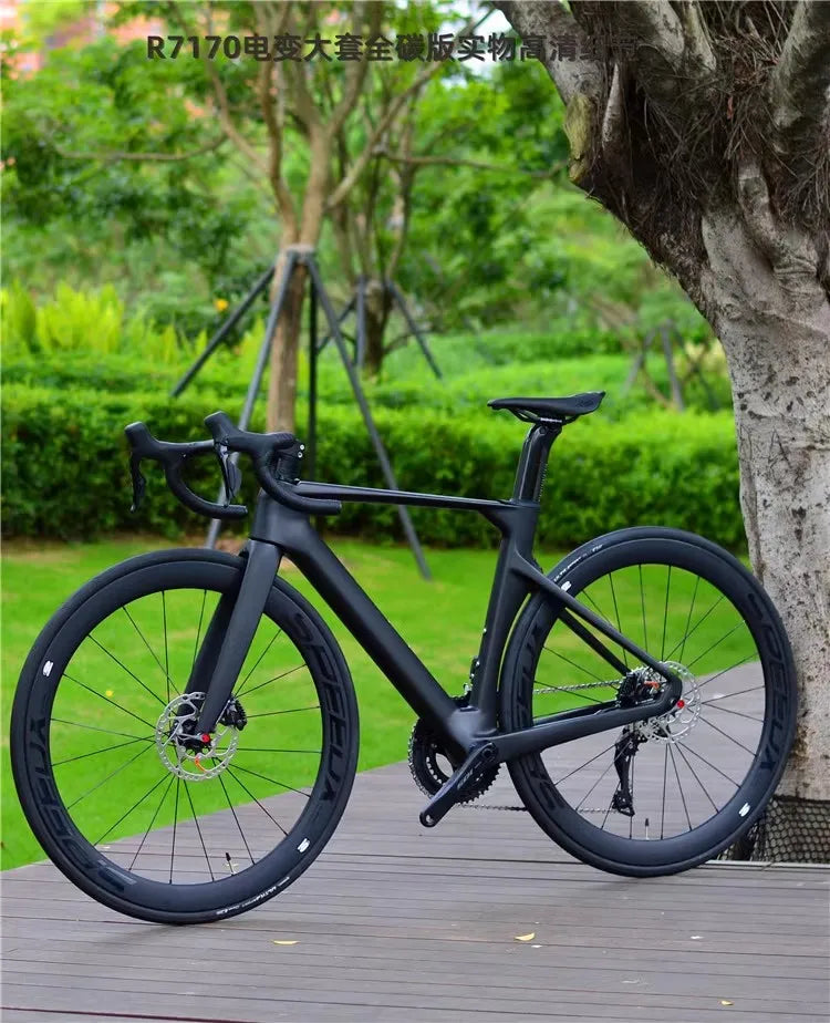 TWITTER R10Pro 105R7120-24 velocidades, bicicleta de carretera de fibra de carbono T800 rompevientos con frenos de disco hidráulicos, 56 cm