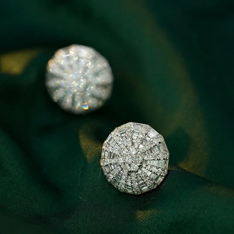 Aazuo joyería de moda 18K oro blanco diamantes naturales 1,48ct pendientes redondos de lujo para bebé niña amiga regalo fino Au750