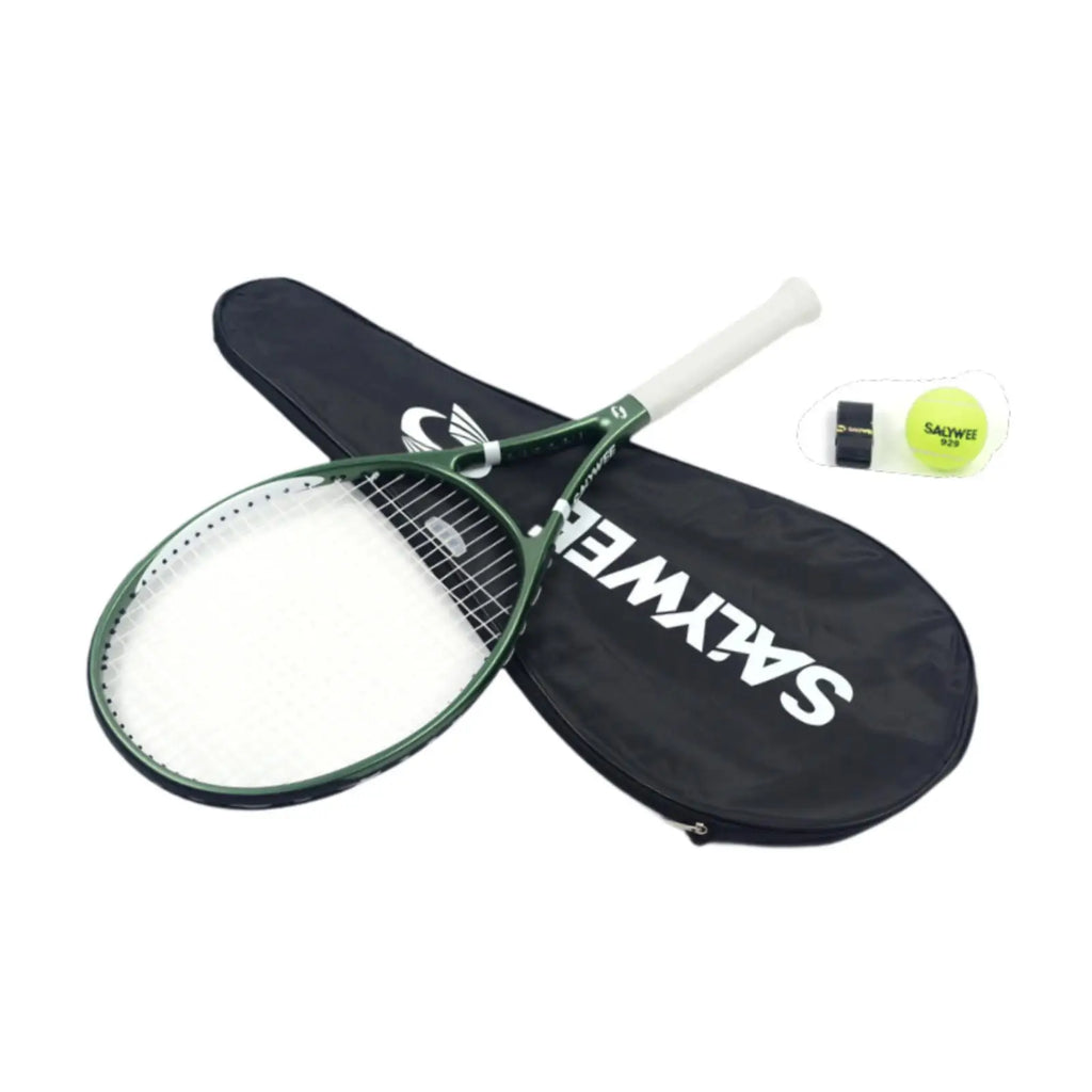 Raqueta de tenis ligera de fibra de carbono con mango antideslizante, herramienta de entrenamiento con bolsa para adultos y principiantes