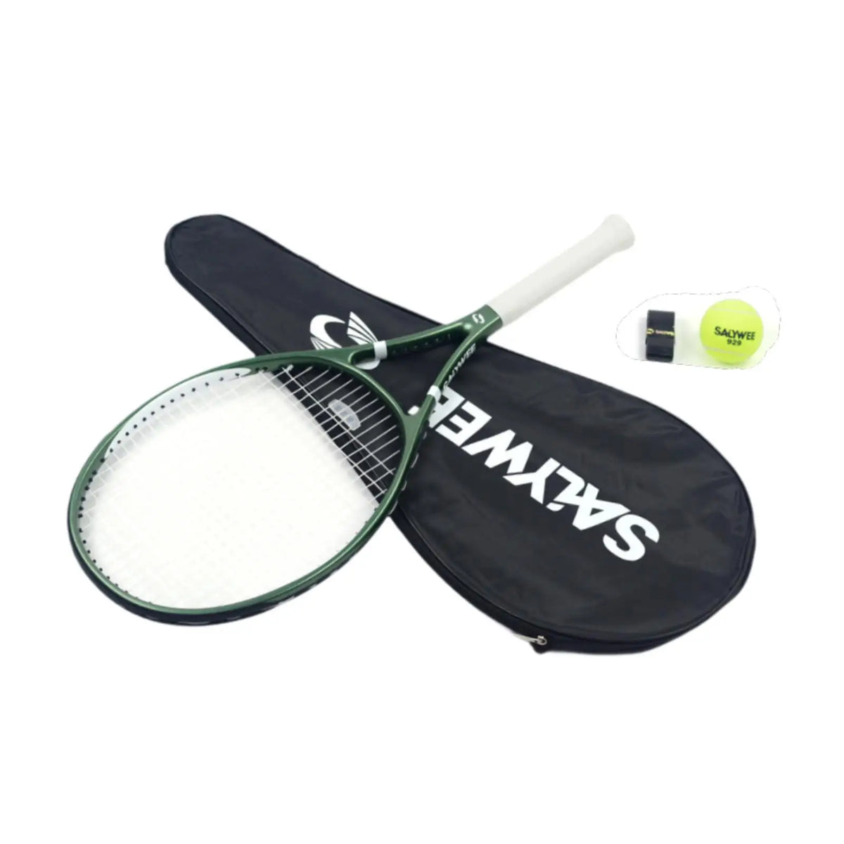 Raqueta de tenis ligera de fibra de carbono con mango antideslizante, herramienta de entrenamiento con bolsa para adultos y principiantes