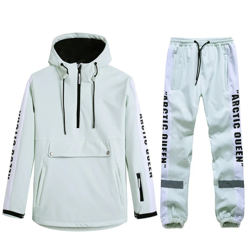 Traje de esquí para mujer, mono de esquí para deportes al aire libre, chaqueta de Snowboard para hombre, traje de salto cálido, ropa de invierno impermeable, monos, abrigo con capucha