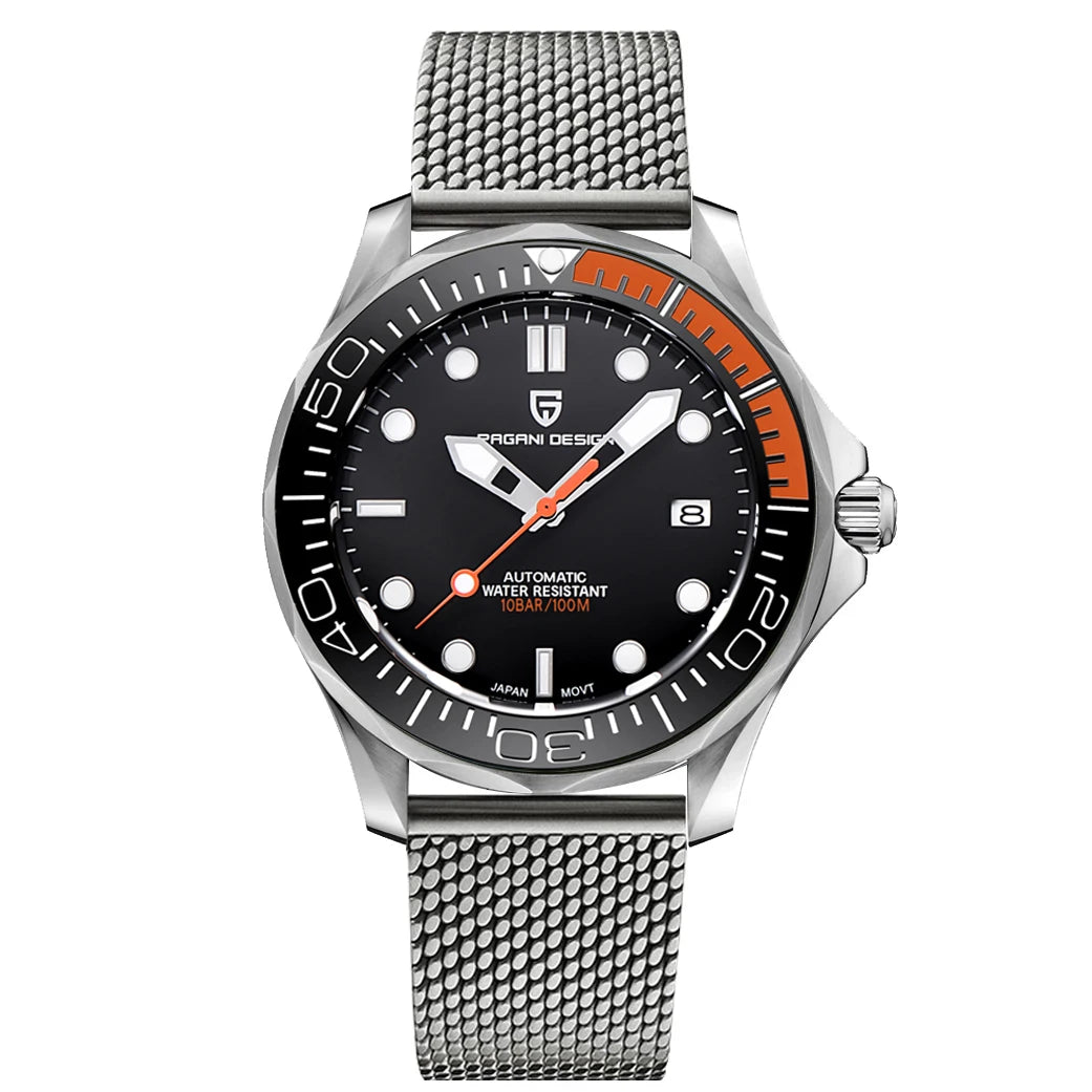 PAGANI DESIGN 2026 Nuevo reloj de buceo para hombre, esfera azul hielo con efecto rayos de sol, reloj automático para hombre, cristal de zafiro, reloj mecánico para hombre