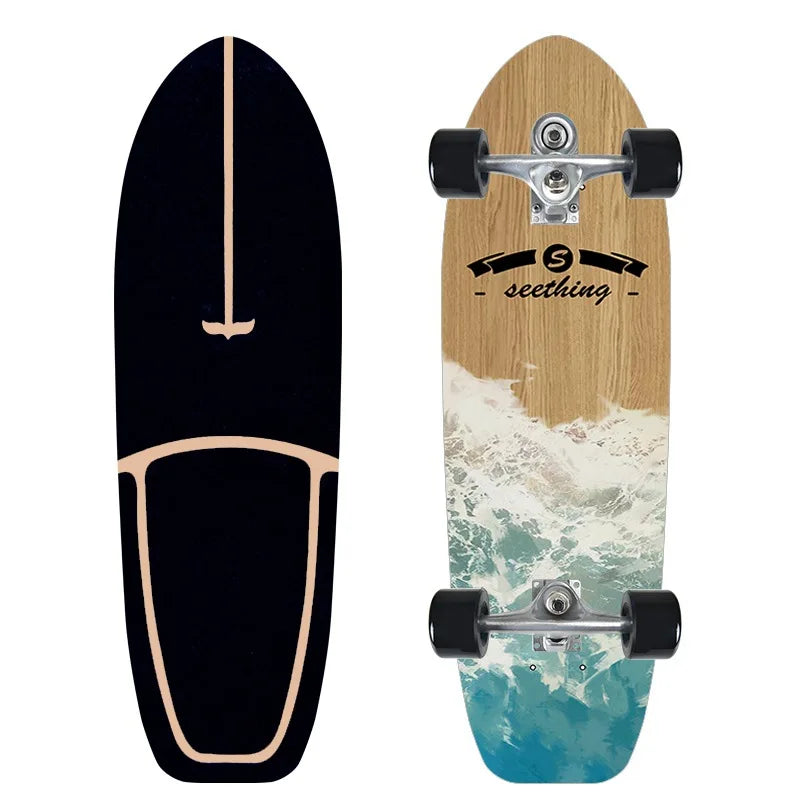 Monopatín de surf individual CX7 de arce para carving, cruiser, longboard, para pumping, deportivo y genial