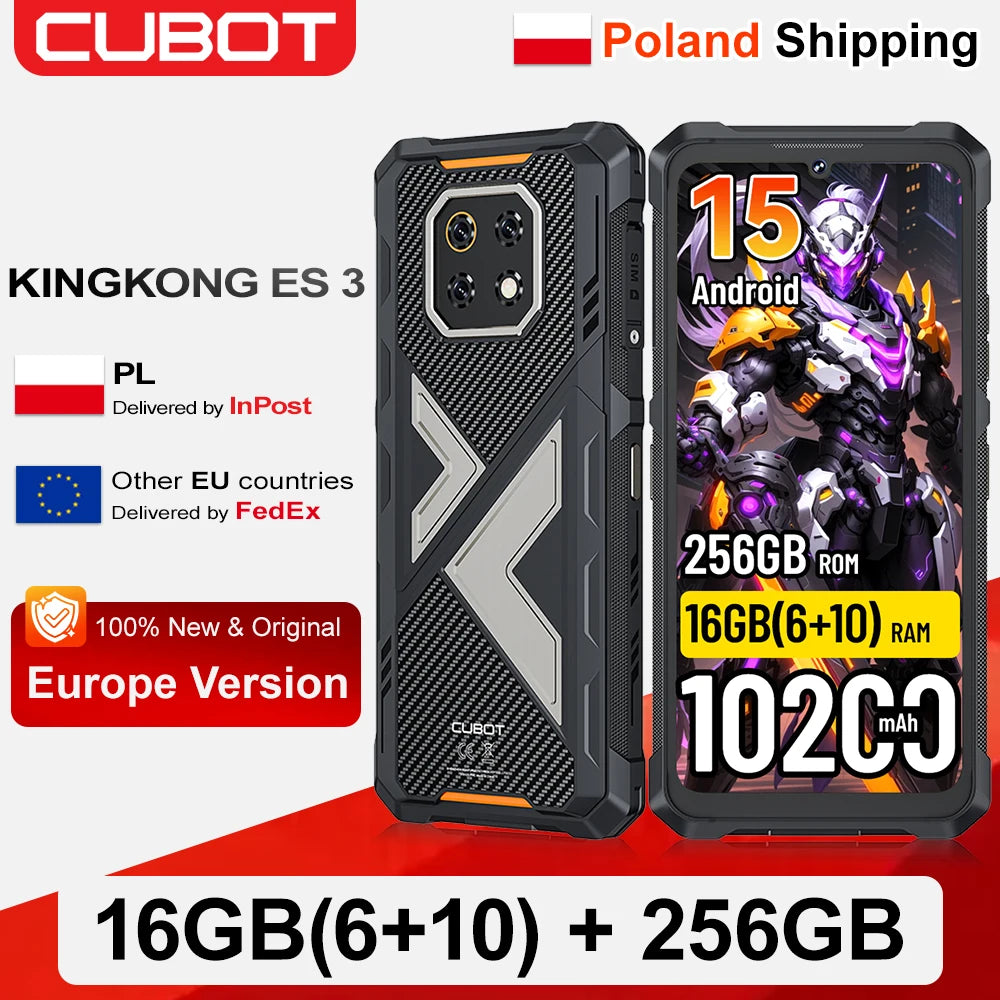 [Envío desde Polonia] Cubot KingKong ES 3 Smartphone resistente Android 15 10200mAh 16GB(6+10)+256GB 6.745'' Teléfono móvil 4G NFC