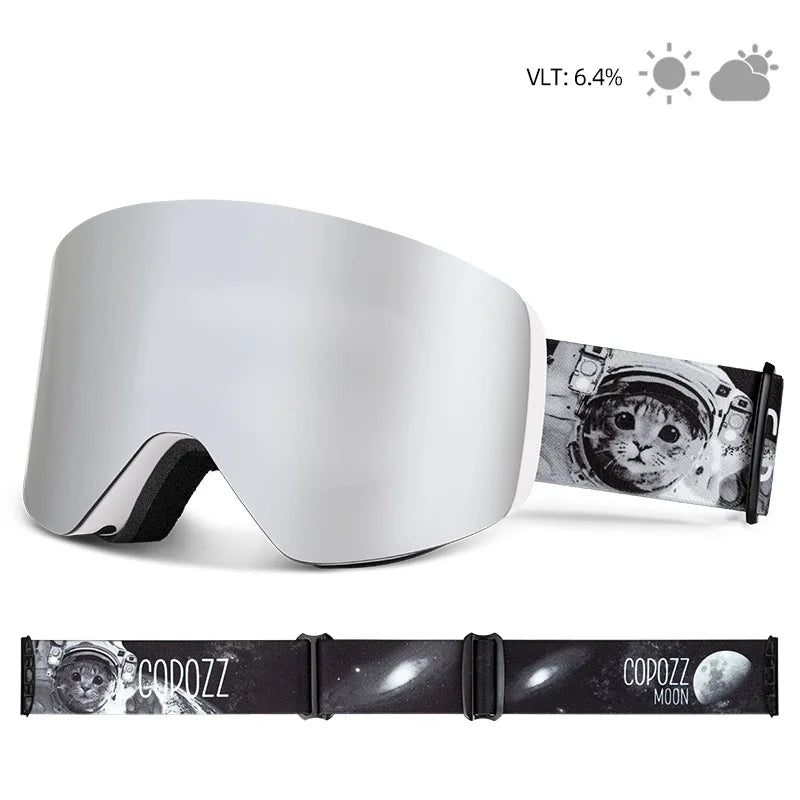 COPOZZ OTG gafas de esquí máscara de Snowboard para hombres y mujeres estuche de lente amarillo Kit de gafas protección UV400 cilíndrica gafas de nieve para adultos