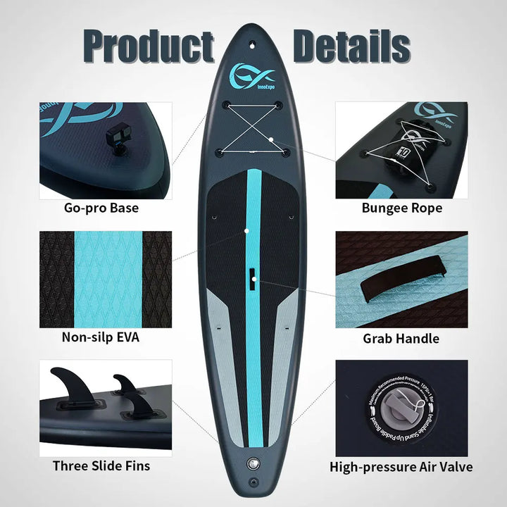 Tabla de Paddle Surf Inflable InnoExpo de 350 cm, Tabla de Surf, Tabla de SUP, Antideslizante, para Deportes Acuáticos, Tabla de Paddle Surf ISUP