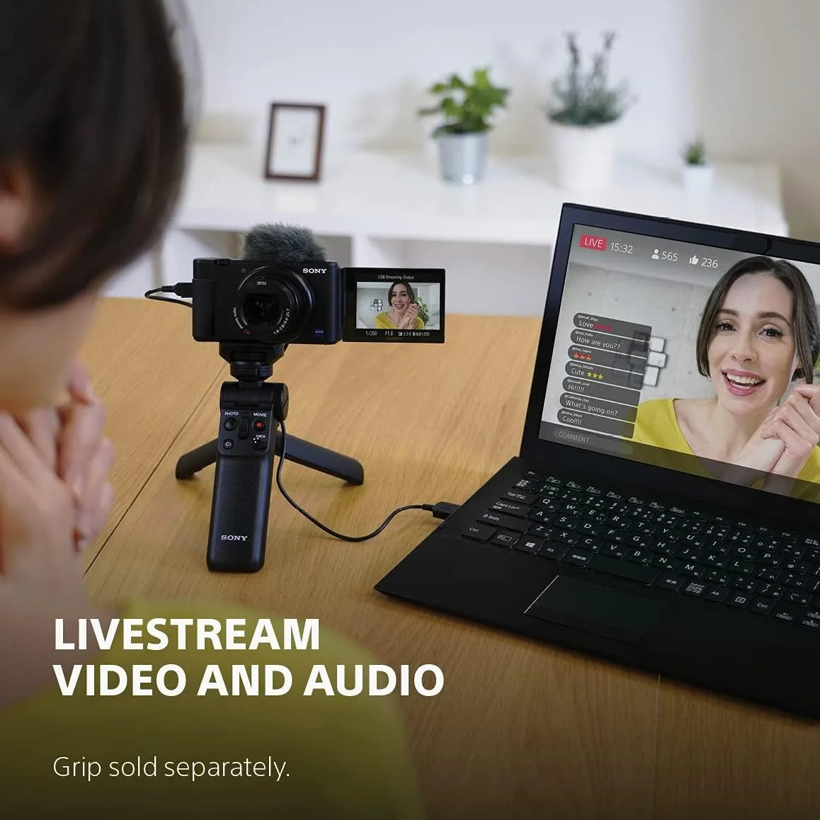 Cámara de Vlogging 4K SONY ZV-1 Original 270 °   Pantalla LCD Inclinable de 20.1 Megapíxeles, Cámara Gran Angular con Enfoque Potente para Paisajes