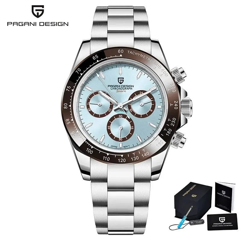 Reloj de hombre PAGANI DESIGN 2026 nuevo, dorado 1644, reloj de pulsera de cuarzo de lujo de marca superior para hombre, cronógrafo, resistente al agua