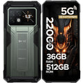Smartphone rugerizado DOOGEE S200 Max 36GB+512GB 22000mAh 66W Doble linterna LED Pantalla trasera de 1.32" Dimensity 7050 108MP NFC