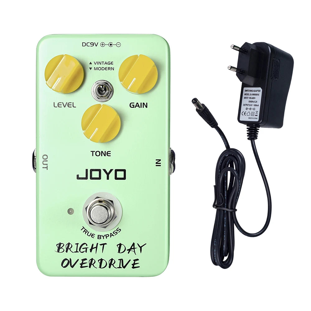 JOYO JF-25 BRIGHT DAY OVERDRIVE Vintage Blues Overdrive Pedal de efecto de guitarra tono moderno y Vintage Pedal Overdrive True Bypass