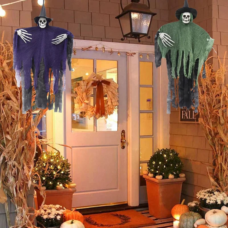 Decoración Colgante de Esqueletos Fantasma para Halloween, Esqueleto Volador de Halloween, Accesorio para Casa Encantada, Decoraciones para Fiestas