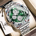 POEDAGAR Fashion Man Wristwatch Luminous Waterproof Stainless Steel Men Watch Date Chronograph Quartz Sports Men's Watches Reloj
