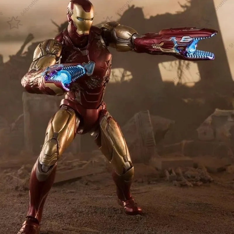 Nuevo en caja Bandai SHF Avengers 4 Final Battle Iron Man MARK85 MK85 Versión con daños de batalla y función de "Finger Snap" Regalo