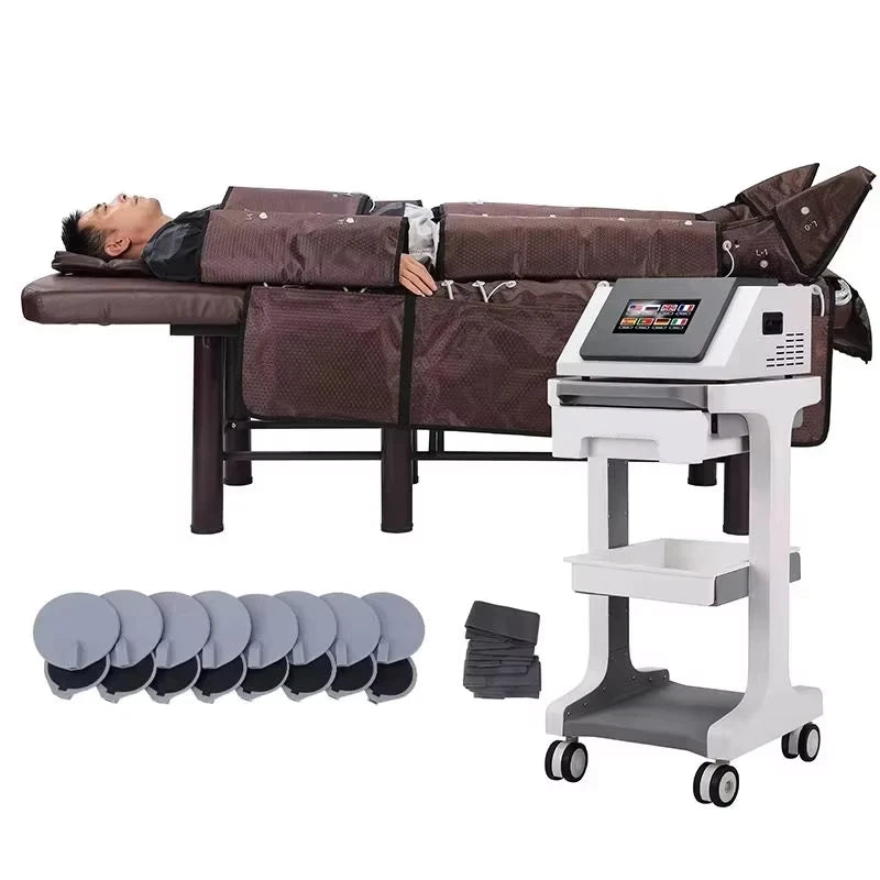 2026 3 en 1 presoterapia drenaje linfático infrarrojo masaje presoterapia máquina con masaje corporal manta de Sauna 2025 T21