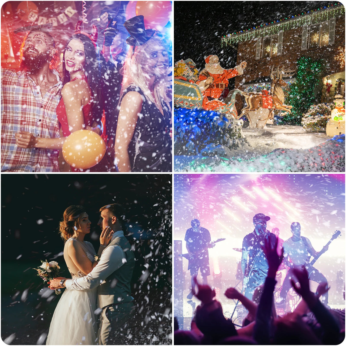Máquina de nieve U'King de 1000W, máquina de nieve con Control remoto inalámbrico para interiores y exteriores, para fiesta de Navidad, boda, puesta en escena