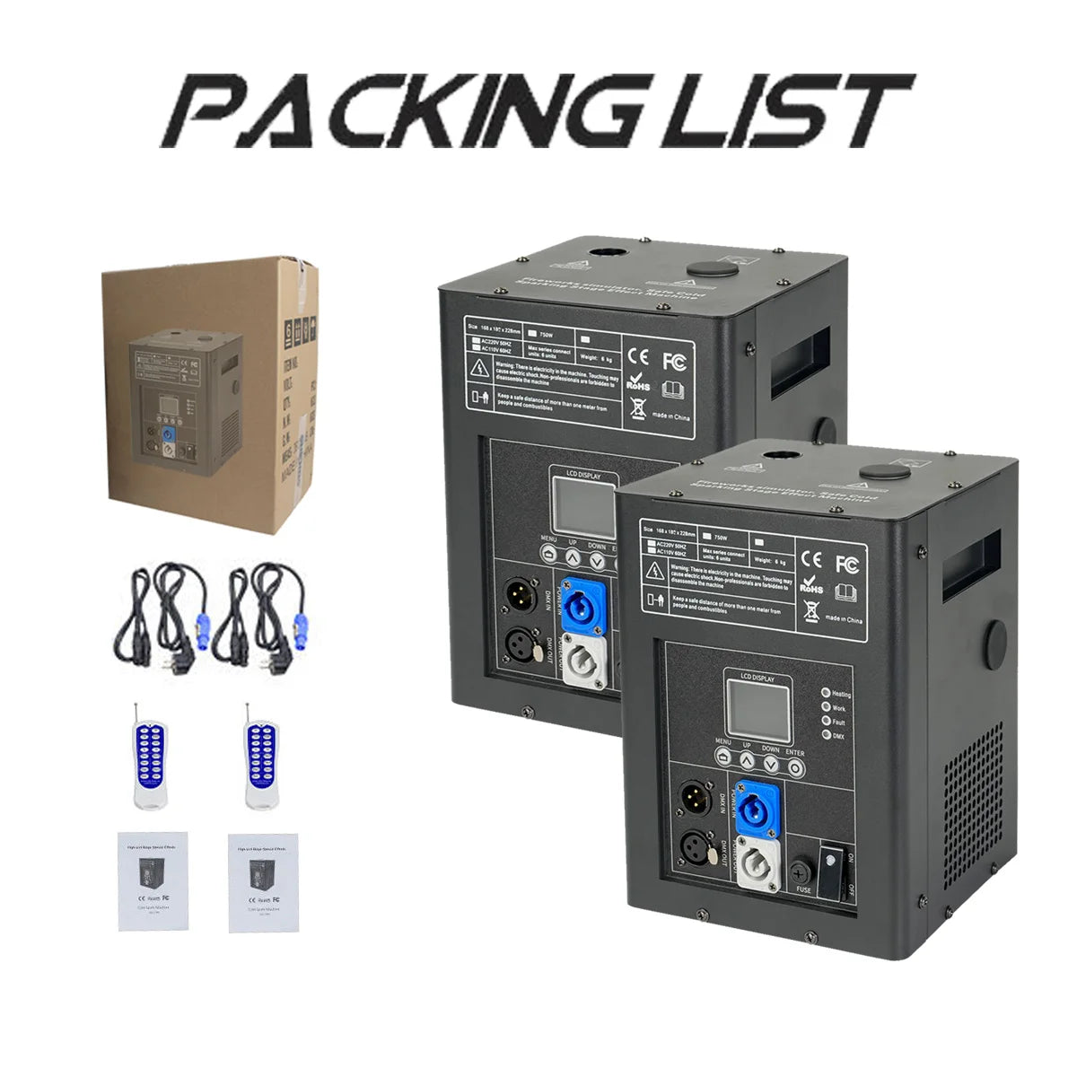 Máquina de Chispas Frías de 750W con Polvo DMX, Control Remoto Inalámbrico, Fuente de Fuegos Artificiales Fríos para Escenario, Bodas, Fiestas y Espectáculos, Máquina de Chispas Frías con Estuche de Transporte