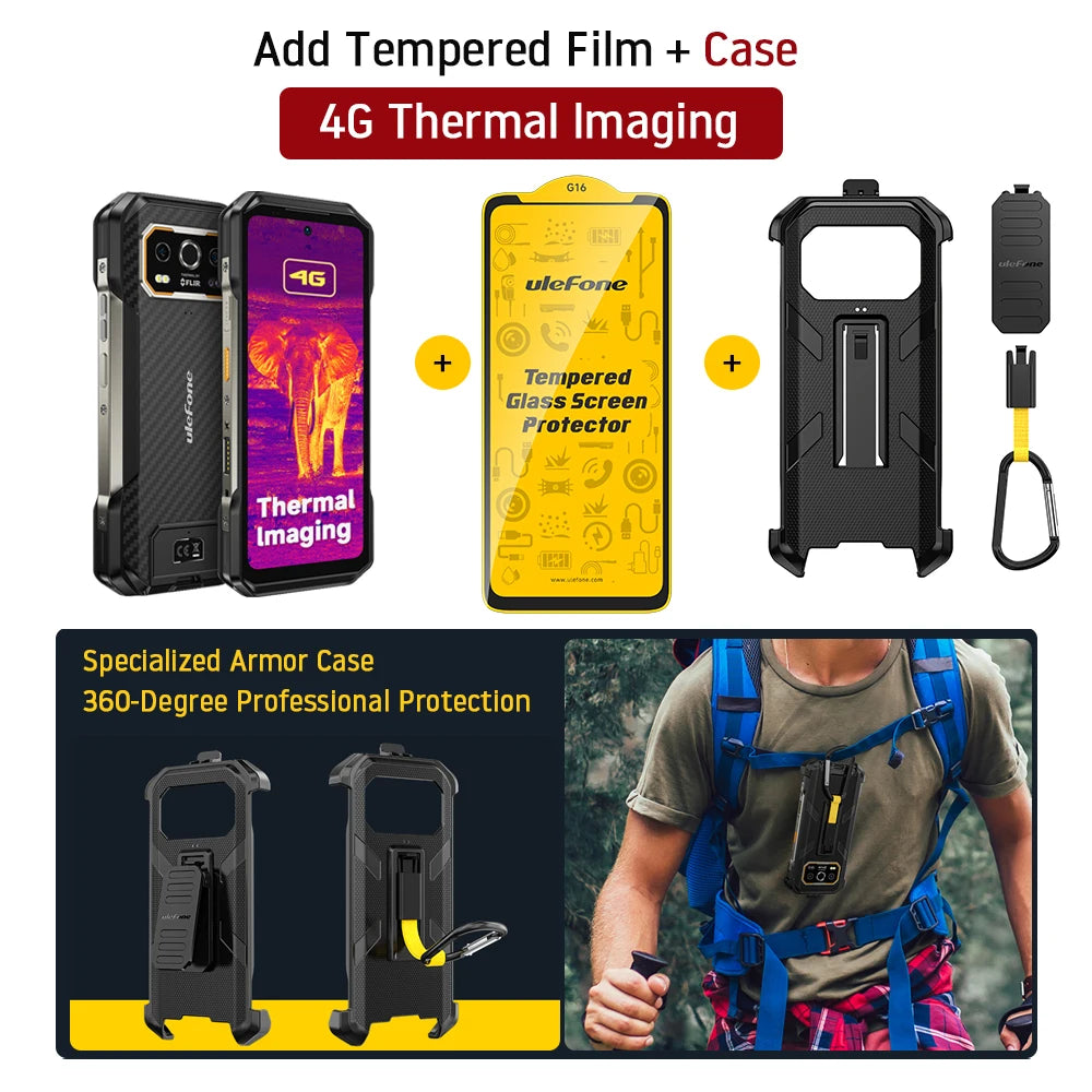 Smartphone resistente Ulefone Armor 27T+ 4G con cámara térmica FLIR®, 10600mAh, hasta 24GB+256GB, pantalla FHD de 6.78" a 120Hz, visión nocturna y Android 15