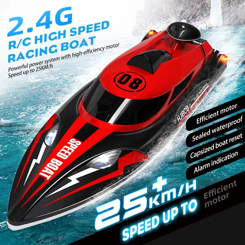 Lancha rápida RC de verano 2.4Ghz 25km/h, barco de carreras a control remoto resistente al agua, juguete acuático para niños, modelo