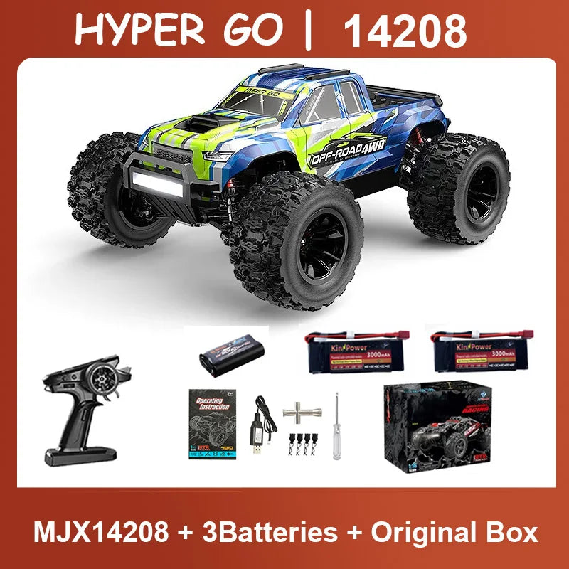 Set de coche RC con control, 3 baterías y caja original, vehículo todo terreno