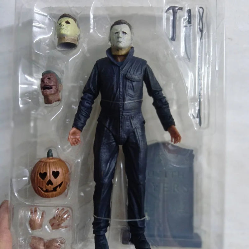 Figura de Michael Myers de NECA con LED, Figura de Acción Ultimate de Halloween, Figura de Freddy Jason Voorhees, Modelo de Sangre, Juguetes, Regalo de Halloween
