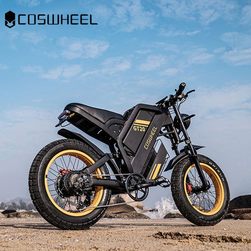 COSWHEEL GT20 Electric Bike 3000W Motor 48V 25AH lithium battery Adult Electric Bicycle 20*4.0 -In Fat fire Mountain E-Bike