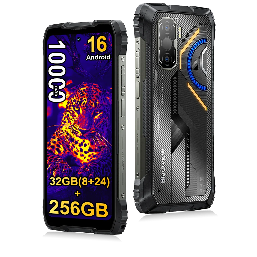 Smartphone resistente Blackview ROCK 3, pantalla de 6,78" 2,4K 120Hz, 32GB (8+24GB de expansión de RAM) + 256GB ROM, MediaTek G100, cámara de 100MP, batería de 10000mAh, NFC, teléfono móvil resistente al agua IP68 con Android 16