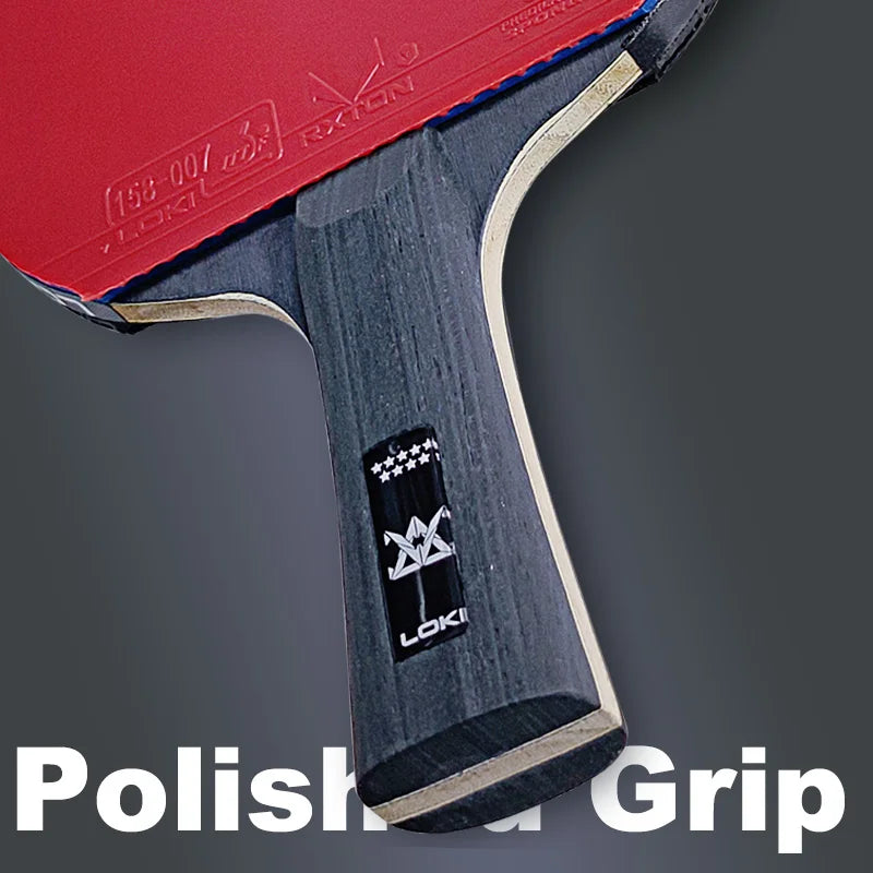 Raqueta de Tenis de Mesa LOKI 9 Estrellas, Raqueta de Ping Pong Aprobada por la ITTF, Paleta Ligera de Carbono con Goma Adhesiva RXTON 5