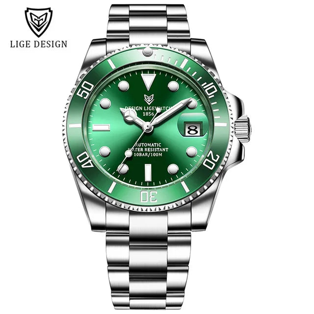 Nuevo reloj mecánico de moda LIGE para hombre, reloj de negocios, reloj automático deportivo resistente al agua para hombre, Relogios Masculino